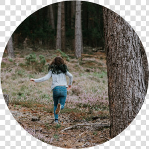 Tree Planting 03   Girl Running In The Woods  HD Png Download