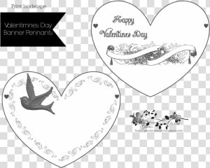 Valentine Heart Banner Pennants   Png Download  Transparent Png