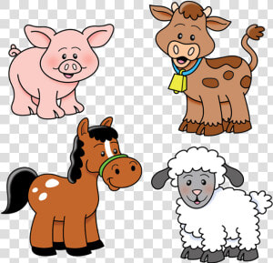 Animal Farm Animals Clipart Transparent Png   Cute Farm Animals Clip Art  Png Download