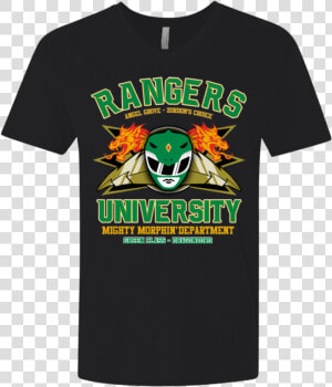 Rangers U Green Ranger Men S Premium V neck   T shirt  HD Png Download