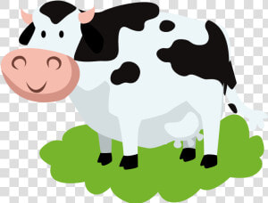 Clip Art Cartoon Cows Eating Grass   Cartoon Transparent Background Cow Png  Png Download