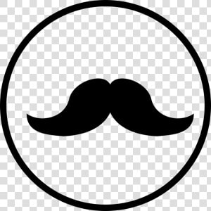 Mustache In A Circle   Mustache White Outline Png  Transparent Png