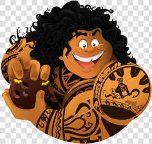 Moana Vector Maui   Maui Et Mini Maui  HD Png Download