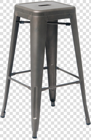 Indoor Backless Steel Barstool In Gun Color Coating   Banqueta Iron Vermelha  HD Png Download