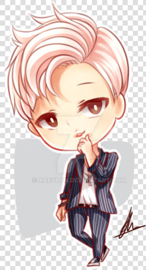 Rapmonster Chibi By Xaevlyn   Rap Monster Bts Chibi  HD Png Download