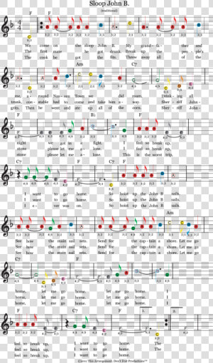 Easy Guitar Sheet Music For Sloop John B Featuring   Sloop John B Harmony Sheet Music Free  HD Png Download