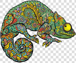 Ftestickers Chameleon Freetoedit   Chameleon Mandala Art Without Colour  HD Png Download