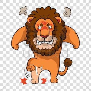 Cartoon Lion Feeling Angry Vector Image   Angry Lion Face Cartoon  HD Png Download