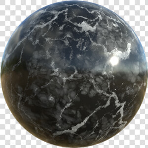 Marble Texture With White Cracks And Black Background    Sphere  HD Png Download