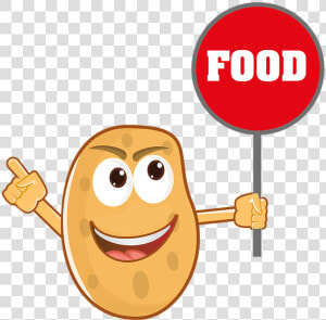 Food Cartoon Mascot Potato Character Smiling   Potato Clipart  HD Png Download