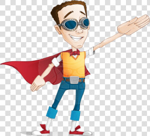 Boy With Superhero Cape Cartoon Vector Character Aka   Nerd Superhero Cartoon  HD Png Download