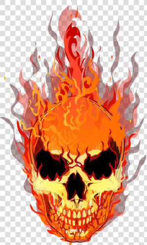 Skull T shirt Fire Flame   Fire Skeleton Logo Png  Transparent Png