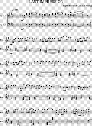 Last Impression By  mobile Suit Gundam Wing  Piano   Sheet Music  HD Png Download