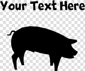 Custom Pig Silhouette Flask Necklace   Domestic Pig  HD Png Download