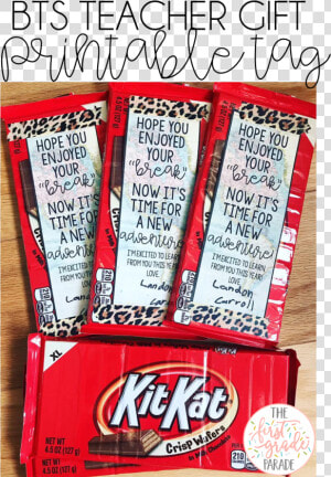 Printable Kit Kat Gift Tag   Teacher Appreciation Gifts Kit Kat  HD Png Download