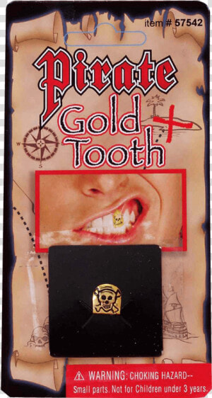 Pirate S Gold Skull Tooth Cap   Piracy  HD Png Download