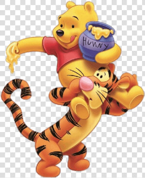 Winnie The Pooh On Tigger S Shoulders   Friends Winnie The Pooh Png  Transparent Png