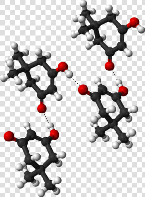 Dimedone Hydrogen Bonded Chain From Xtal 3d Balls   X Ray Crystal Structure Of Dimedone  HD Png Download