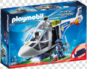 Playmobil Police Helicopter With Led Searchlight   Playmobil Helicopter  HD Png Download