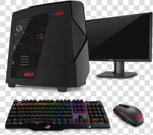 Nzxt Noctis 450 rog Edition   Asus Rog Claymore Mk  HD Png Download