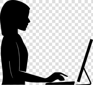 Arm  Computer  Female  Human  Profile  Silhouette   Woman Computer Silhouette  HD Png Download