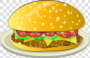 Hamburger Kreslený  HD Png Download