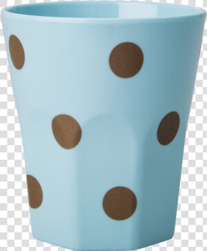 Large Blue Melamine Cup With Gold Polka Dots   Polka Dot  HD Png Download