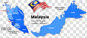 Key Malaysia  Malaysia At A Glance  Malaysia Visa Online    Sabah And Sarawak Map  HD Png Download