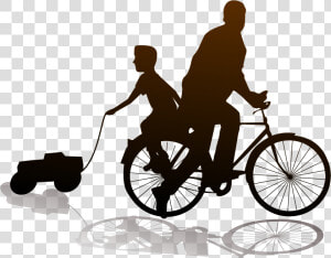 Fathers Son Mother Father And Riding A   Dad And Son Bicycle Tattoo  HD Png Download