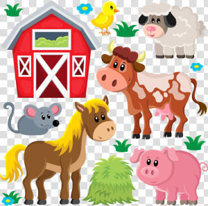 Domestic Pig Livestock Sheep Farm Clip Art   Cartoon Farm Animal Background  HD Png Download