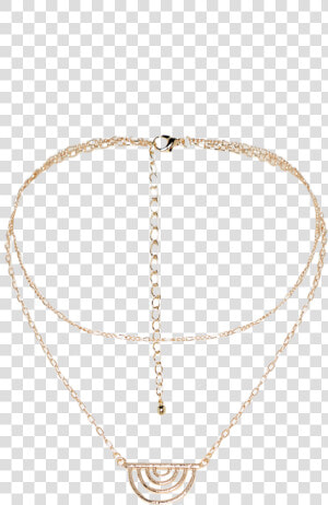 Double Chain Necklace In Colour Gold Earth   Chain  HD Png Download