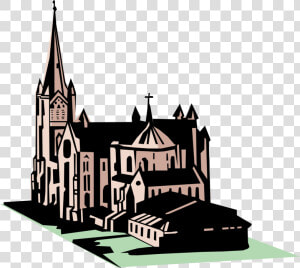 Vector Illustration Of Christian Church Cathedral House   Spire  HD Png Download