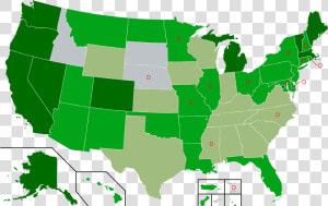 Map Of Legal Marijuana   States With Medical Marijuana  HD Png Download