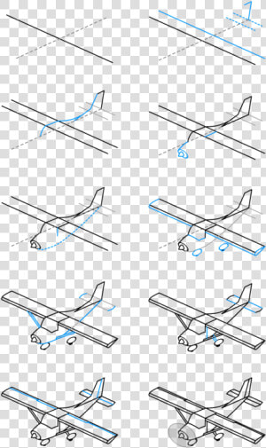 Drawing Airplane Cartoon   Aeroplane Drawing Step By Step  HD Png Download