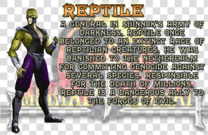 Reptile   Mortal Kombat 4 Reptile  HD Png Download