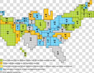 A Map Of The Current States That Have Joined The Interstate   Map Of Us If Popular Vote  HD Png Download