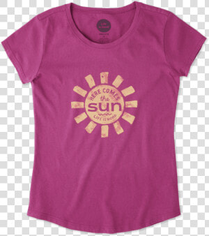 Girls Here Comes The Sun Smiling Smooth Tee   Cloud City 7  HD Png Download