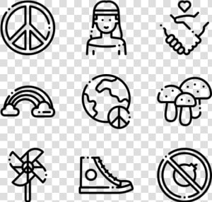 Hippies   Hand Drawn Icon Png  Transparent Png