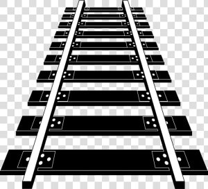 Railroad  Track  Rail  Transportation  Train   Train Track Clipart Black And White  HD Png Download