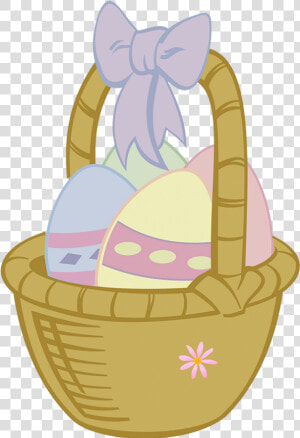 Basket With Easter Eggs   Cartoon Easter Egg Basket  HD Png Download