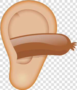 Weird Ear Emoji Result   Sausage In The Ear  HD Png Download