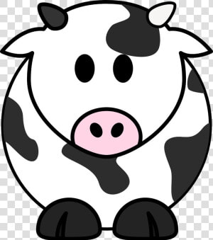 Milk Cow  Cow  Cattle  Black  White  Moo  Cartoon    Cow Black And White Easy  HD Png Download