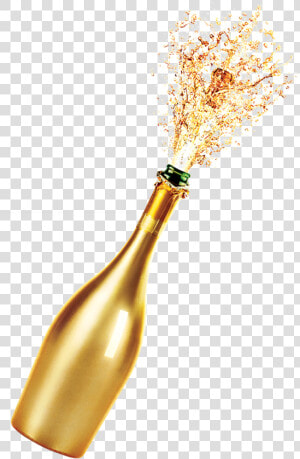 Transparent Champagne Pop Png   Gold Champagne Bottle Png  Png Download