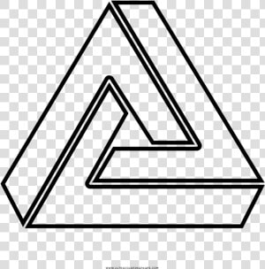 Penrose Triangle Coloring Page   Shape Wall Art  HD Png Download