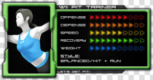 Wii Fit Trainer   Ssb4 Pit Stats  HD Png Download