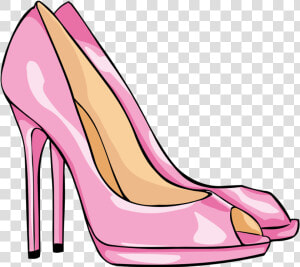 Chaussures Page 26 High Heel Outline Clip Art High   Pink Heels Clipart  HD Png Download