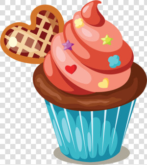 Icing Cake Muffin Clip   Clipart Cakes And Cupcakes  HD Png Download