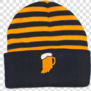 Drink Navy  amp  Gold Stripe Beanie Data large Image   Anna Bauer Konstnär  HD Png Download