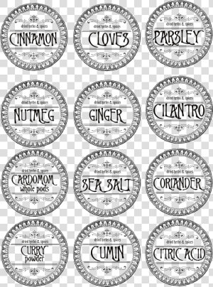 Transparent Herbs Clipart   Printable Herb And Spice Jar Labels  HD Png Download