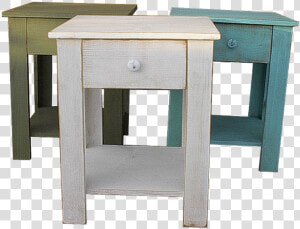 Shown In Old Sage  Old Cottage White  And Old Aqua   End Table  HD Png Download